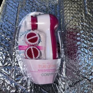 Conair True Glow Facial Cleansing Brush Battery Operated 3 Pcs New Sealed Pink